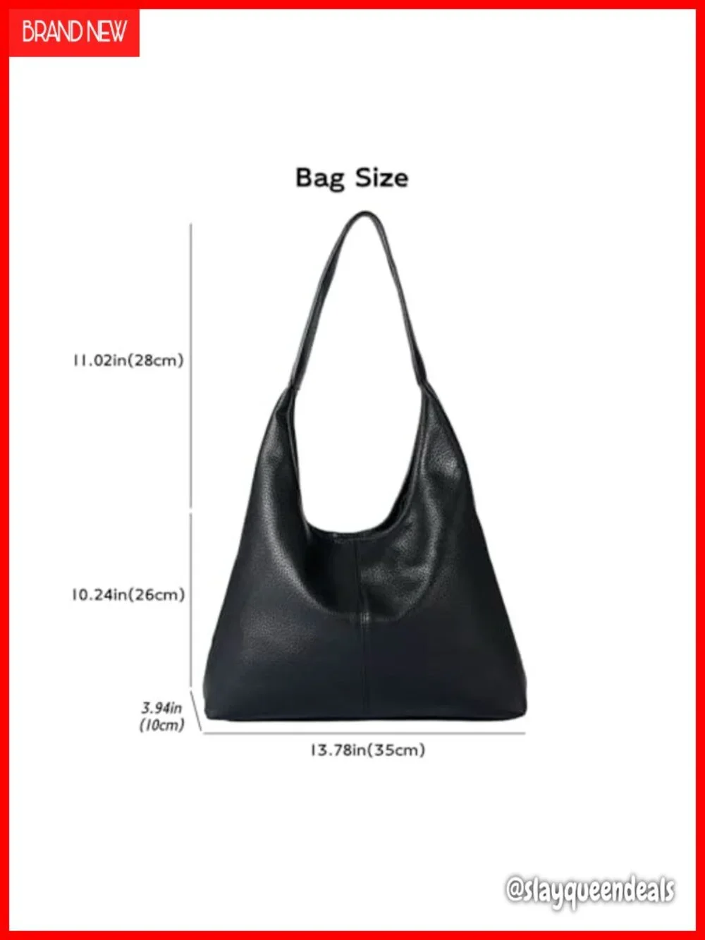 Vegan Leather Hobo Bag Women Large Slouchy Tote Shoulder Purse Work Travel